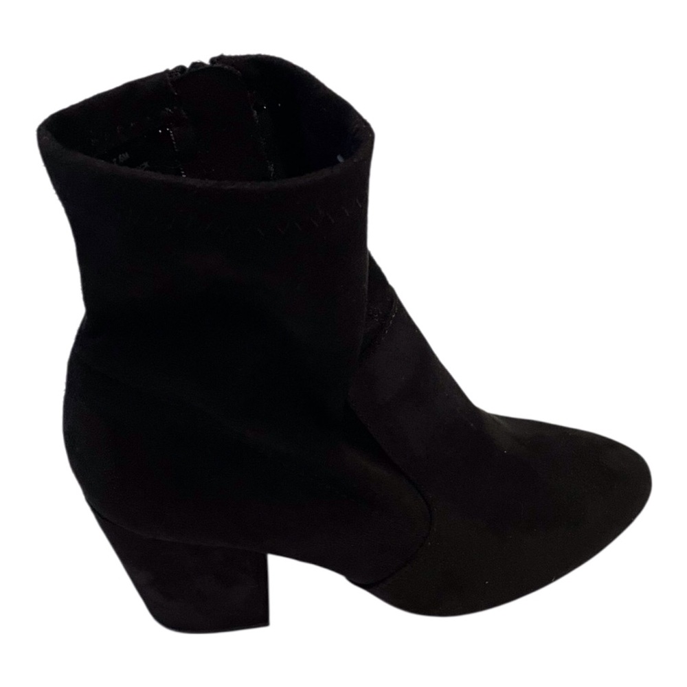 madeen girl Women's Black Textile Ankle Block Heels Boots,7.5M - Picture 6 of 12